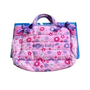 American Girl Bitty Baby Mommy's Diaper Bag Pink Purple Flowers